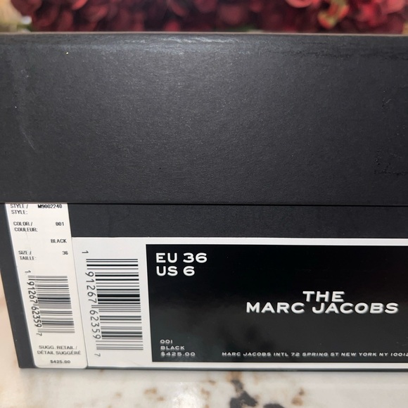 NIB MARC JACOBS Womens Black The Slingback Toe Sculpted Heel Leather Pumps 36 - Picture 8 of 12